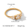 Wholesale Women's Geometric Zirconia Stainless Steel Ring