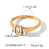 Wholesale Women's Geometric Zirconia Stainless Steel Ring