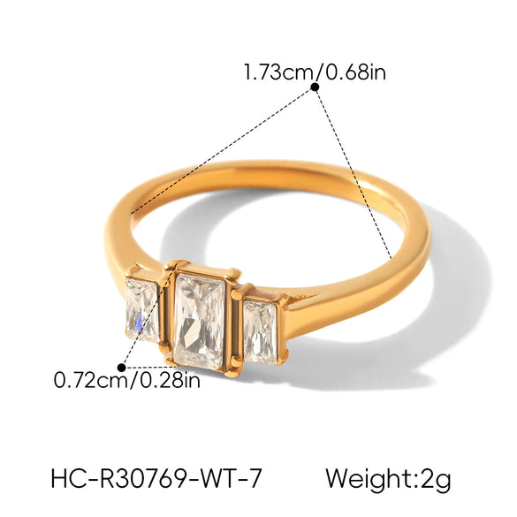 Wholesale Women's Geometric Zirconia Stainless Steel Ring