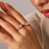 Wholesale Women's Geometric Zirconia Stainless Steel Ring