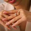 Wholesale Women's Geometric Zirconia Stainless Steel Ring