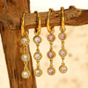 Wholesale Women's Geometric Zirconia Titanium Steel Earrings With Tassel Retro Style