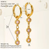 Wholesale Women's Geometric Zirconia Titanium Steel Earrings With Tassel Retro Style