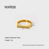 Wholesale Women's Geometric Zirconiastudded Dshaped Stainless Steel 18K Gold Plated Stackable Ring