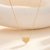 Wholesale Women's Geometric Zirconstudded Heart Pendant Necklace With Electroplated Calendering Chain