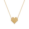 Wholesale Women's Geometric Zirconstudded Heart Pendant Necklace With Electroplated Calendering Chain