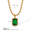 Wholesale Women's Glass And Colored Glaze Geometric Style Gold Plated Ochain Necklace