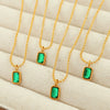 Wholesale Women's Glass And Colored Glaze Geometric Style Gold Plated Ochain Necklace