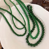 Wholesale Women's Glass Beaded Necklace With Geometric Style And Baking Paint Process And Ball Chain And Ingot Buckle Clasp