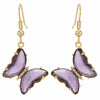 Wholesale Women's Glass Glaze Butterfly Earrings With 925 Silver Needle And Electroplating Treatment