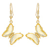 Wholesale Women's Glass Glaze Butterfly Earrings With 925 Silver Needle And Electroplating Treatment