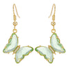 Wholesale Women's Glass Glaze Butterfly Earrings With 925 Silver Needle And Electroplating Treatment