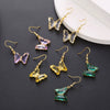 Wholesale Women's Glass Glaze Butterfly Earrings With 925 Silver Needle And Electroplating Treatment