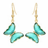Wholesale Women's Glass Glaze Butterfly Earrings With 925 Silver Needle And Electroplating Treatment