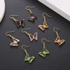 Wholesale Women's Glass Glaze Butterfly Earrings With 925 Silver Needle And Electroplating Treatment
