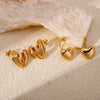 Wholesale Women's Glazed Textured Copper Earrings With Geometric Design And Electroplating