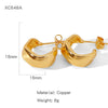 Wholesale Women's Glazed Textured Copper Earrings With Geometric Design And Electroplating