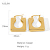 Wholesale Women's Glazed Textured Copper Earrings With Geometric Design And Electroplating