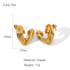 Wholesale Women's Glazed Textured Copper Earrings With Geometric Design And Electroplating