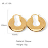 Wholesale Women's Glazed Textured Copper Earrings With Geometric Design And Electroplating