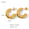 Wholesale Women's Glazed Textured Copper Earrings With Geometric Design And Electroplating