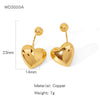 Wholesale Women's Glazed Textured Copper Earrings With Geometric Design And Electroplating