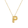 Wholesale Women's Glossy Bubble Letter Heart Copper Necklace Gold Plated With Ochain And Electroplating Treatment