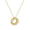 Wholesale Women's Glossy Bubble Letter Heart Copper Necklace Gold Plated With Ochain And Electroplating Treatment