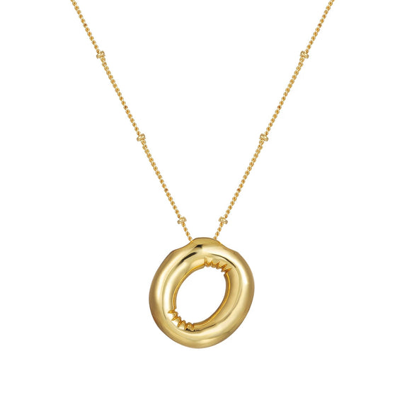 Wholesale Women's Glossy Bubble Letter Heart Copper Necklace Gold Plated With Ochain And Electroplating Treatment