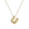Wholesale Women's Glossy Bubble Letter Heart Copper Necklace Gold Plated With Ochain And Electroplating Treatment