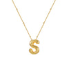 Wholesale Women's Glossy Bubble Letter Heart Copper Necklace Gold Plated With Ochain And Electroplating Treatment