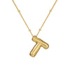 Wholesale Women's Glossy Bubble Letter Heart Copper Necklace Gold Plated With Ochain And Electroplating Treatment