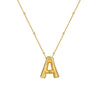 Wholesale Women's Glossy Bubble Letter Heart Copper Necklace Gold Plated With Ochain And Electroplating Treatment
