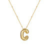 Wholesale Women's Glossy Bubble Letter Heart Copper Necklace Gold Plated With Ochain And Electroplating Treatment