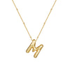 Wholesale Women's Glossy Bubble Letter Heart Copper Necklace Gold Plated With Ochain And Electroplating Treatment