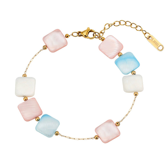 Wholesale Women's Glowing Nonfading Original Design Geometric Stainless Steel Bracelet With 18K Gold Vacuum Plating