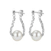 Wholesale Women's Glowing 925 Silver Electroplated Broken Silver Pearl Earrings Highend Minimalist Style