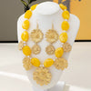 Wholesale Women's Gold Electroplated Alloy Jewelry Set With Geometric And Sunflower Patterns