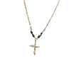 Wholesale Women's Gold Electroplated Stainless Steel Pearl Cross Pendant Necklace