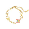 Wholesale Women's Gold Inlaid Stainless Steel Butterfly Bracelet