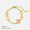 Wholesale Women's Gold Inlaid Stainless Steel Butterfly Bracelet