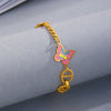 Wholesale Women's Gold Inlaid Stainless Steel Butterfly Bracelet