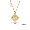 Wholesale Women's Gold Plated Copper And Zircon Fourleaf Clover Pendant Necklace With O Word Chain Light Luxury Style