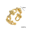 Wholesale Women's Gold Plated Copper Electroplated Open Ring With Heart Drop Geometric Shapes Ushaped Horseshoe Buckle