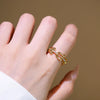 Wholesale Women's Gold Plated Copper Electroplated Open Ring With Heart Drop Geometric Shapes Ushaped Horseshoe Buckle