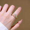 Wholesale Women's Gold Plated Copper Electroplated Snakeshaped Zircon Ring Light Luxury Jewelry