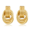 Wholesale Women's Gold Plated Copper Geometric Metal Winding Earrings With Electroplating