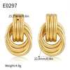 Wholesale Women's Gold Plated Copper Geometric Metal Winding Earrings With Electroplating