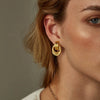 Wholesale Women's Gold Plated Copper Geometric Metal Winding Earrings With Electroplating