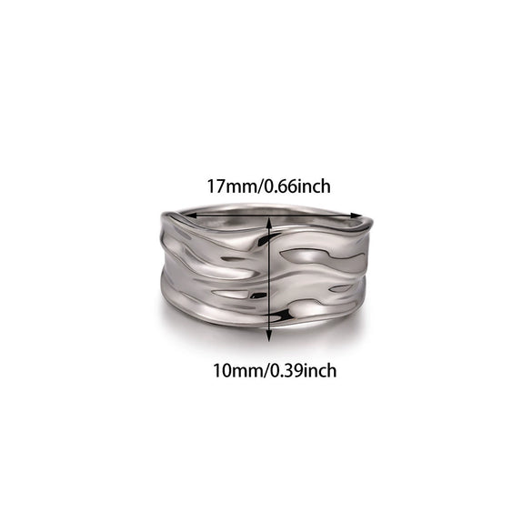 Wholesale Women's Gold Plated Copper Geometric Ring With Smooth Irregular Texture And Cold Light Luxury Style